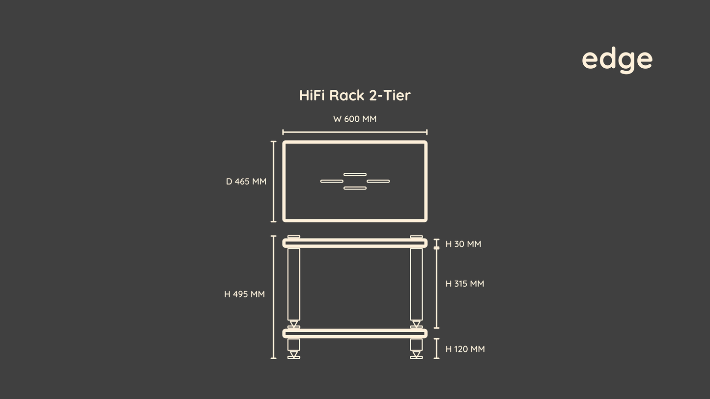 Edge Series HiFi Rack 2-Tier