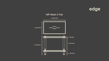 Edge Series HiFi Rack 2-Tier